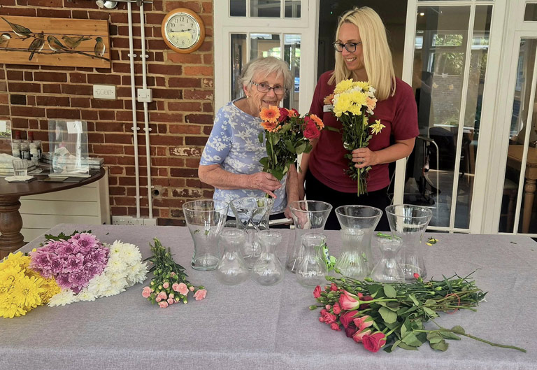 Best Care Home In West Sussex - Flower Arranging